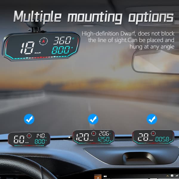 Digital hastighedsmåler til bil Lastbil speedometer Head Up Display KMH/MPH LED Display Speedometer