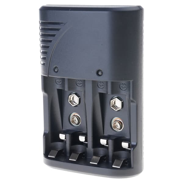 Kompakt resevänlig batteriladdare för AA 3A 9V cellladdningsadaptrar med överladdningsskyddsfunktioner Black