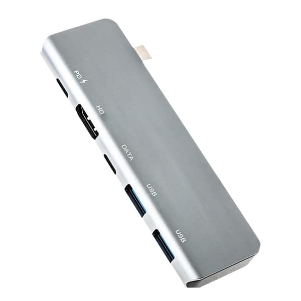 Aluminium 5-i-1 USB C-hub til hurtig strømforsyning og problemfri skærmdeling