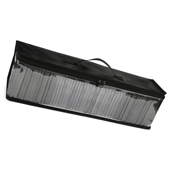 Skivförvaringsväska Transparent PVC Media Bärväska Dragkedjor Handtag Rymmer 50 Skivor Totalt