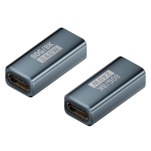 USB Typ C Adapter 240W 80Gbps 8K@60Hz för Thunderbolt4/5 Enheter för Effektiv Dataöverföring Black Three dimensional