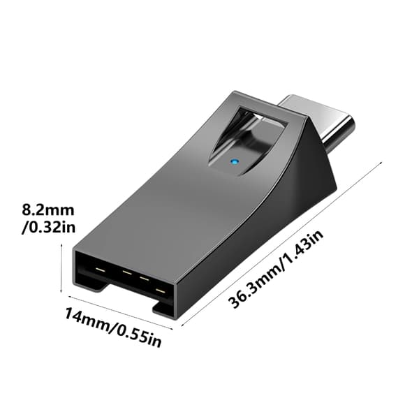 Snabb Hastighet Legering Typ C USB A Kortläsare Stöder TF Microed Kort upp till 2TB Silver