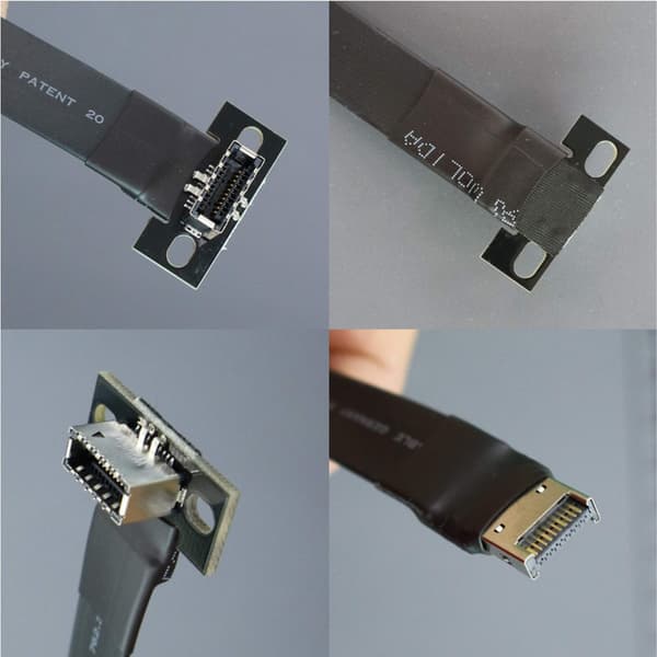 USB 3.2 20Pin Gen 2 Typ E till Typ E förlängningskabel Intern hane till hona kabel med skruvhål för moderkort 15cm