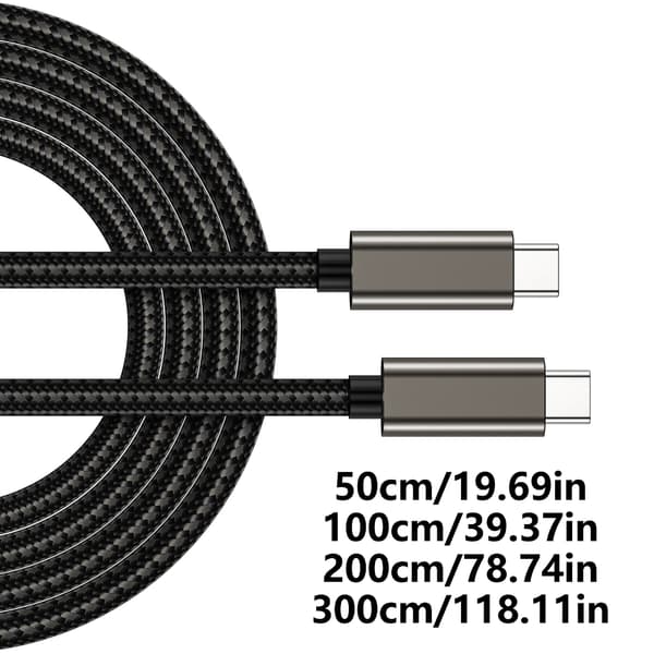Nylonpunottu USB C -kaapeli PD240W 20Gbps Data USB C - USB C 3.2 Gen 2x2 -kaapeli 2m