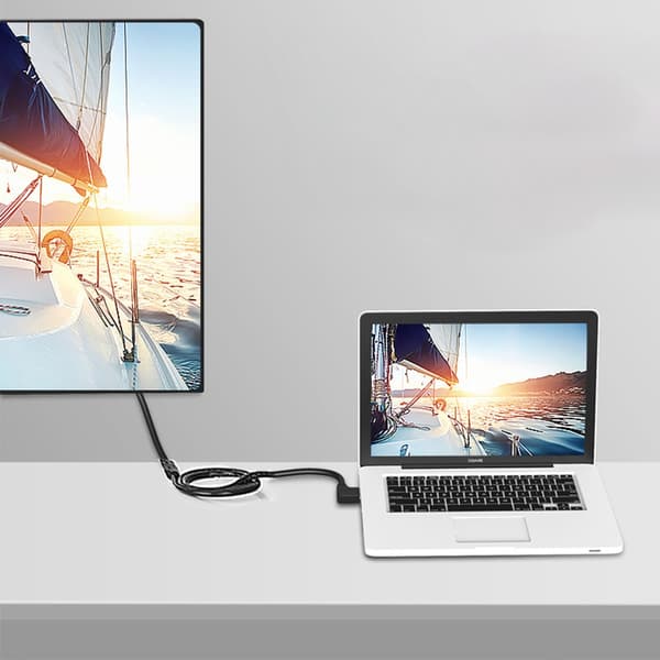 Snabb HDTV-videokabel hane till hona förlängningskabel stöder 4K60hz 2K 50cm down bend