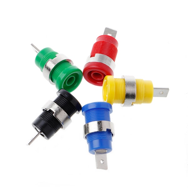 5 stk. 4mm Bananstik Hun Jack Socket Stik Ledningsforbindelse 5 Farver