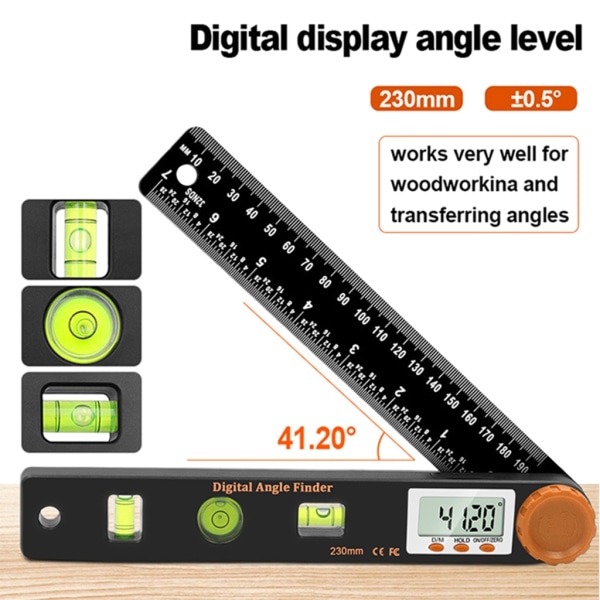 Goniometer Vinkelmätare - Digital Display Vikbar - Mäthjälpmedel Vinkel Linjal