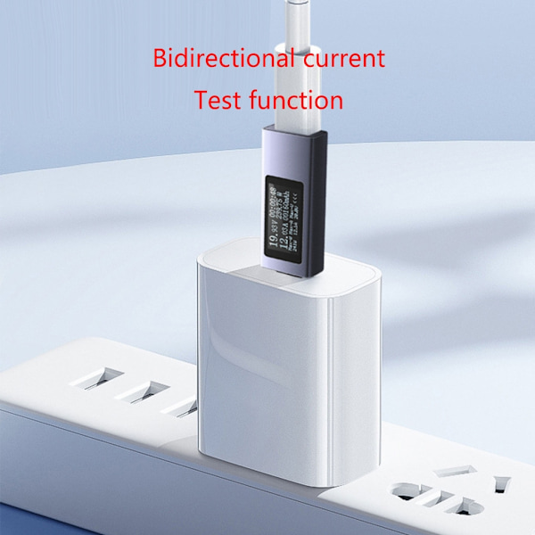 KOWSI USB-testare LED-display USB-C-mätare Bärbar spännings- och strömmätare USB-C-voltmeter amperemeter detektor USB-kontroll