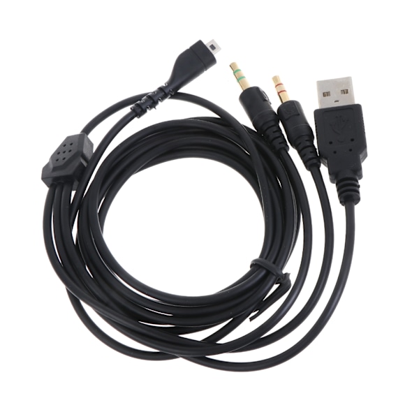 Ersättningskabel USB 3,5 mm mikrofon ljudkabel hörlurar kabel PVC mjuk hållbar tråd för SteelSeries Arctis 3 5 7 Pro hörlurar