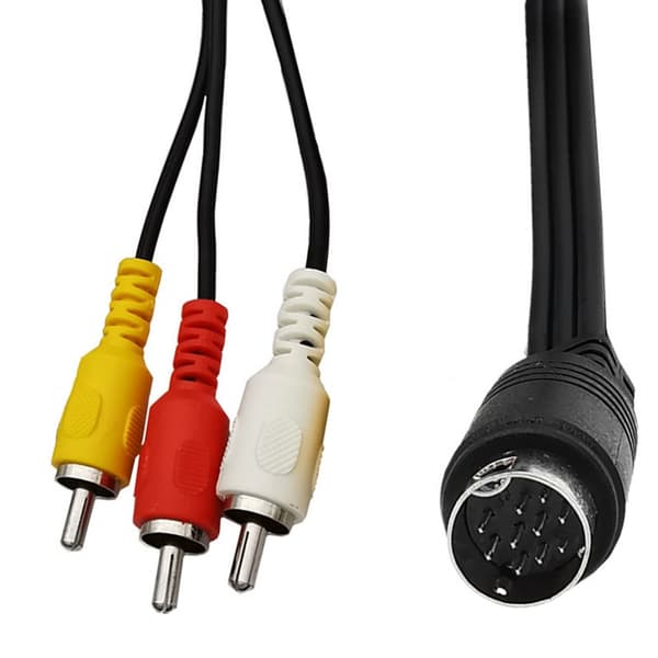 S-video kabel Mini DIN 10pin han til 3RCA videokabel 1,8m ledningsforbindelse til lyd- og videoenheder