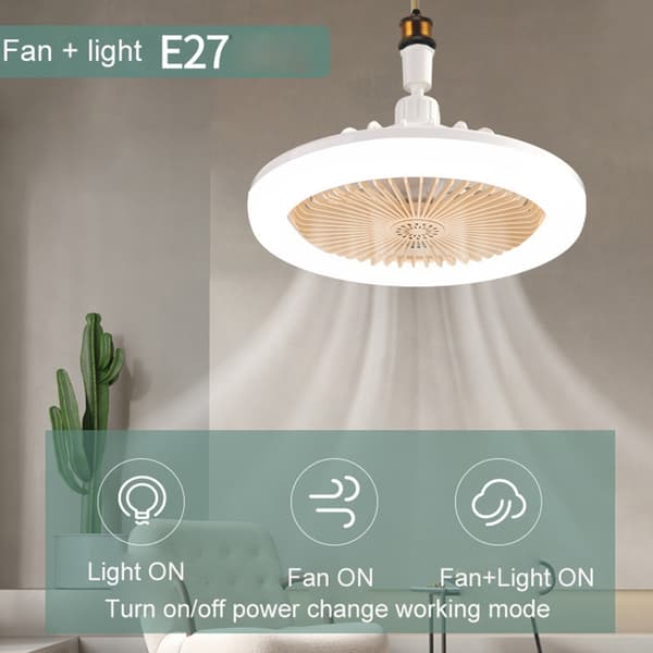 30W LED Loftlampe med Ventilator E27 Multifunktionel Tre Arbejdsindstillinger Ventilatorlampe med Aromaterapi Tabletter White