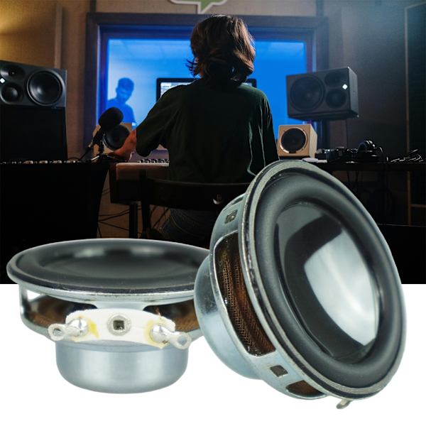 2 st 40mm 4Ohm 5W Full Range Högtalare Stereo Woofer Rund Form