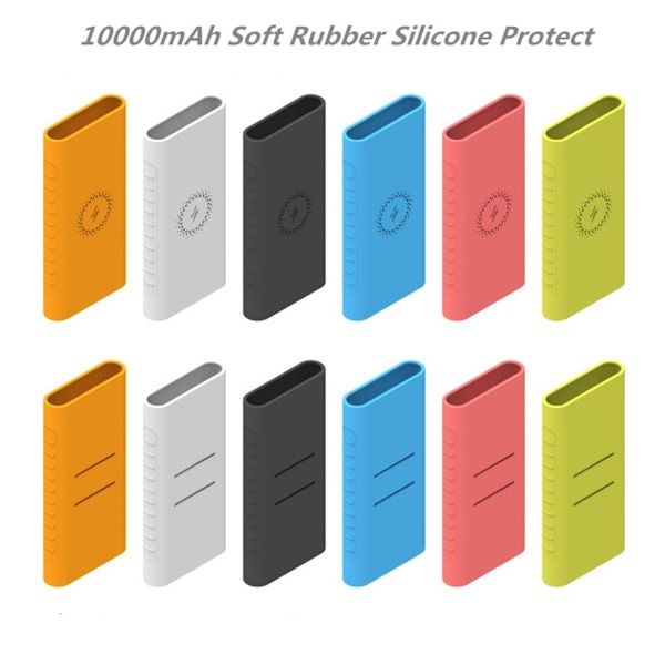 Silikonskydd för Fodral Till xiao mi powerbank 10000mAh PLM11ZM WPB15ZM/PLM13 White