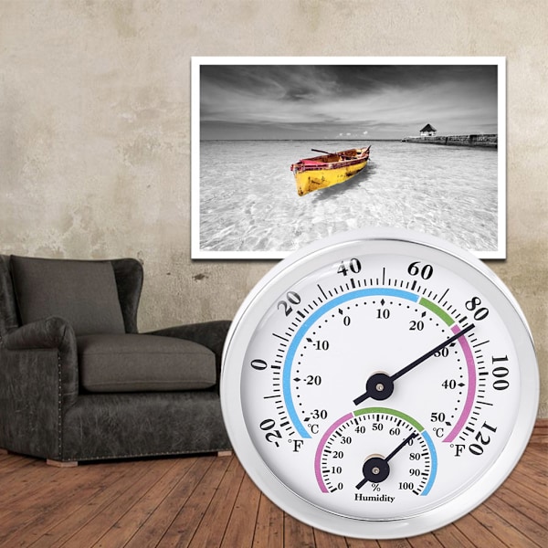 Inomhus- och utomhus-termometer hygrometer 2 i 1 Temperaturfuktighetsmätare Analog hygrometer för inomhuskontor hem rum