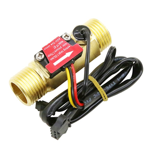 Hall-effektsvattenflödesgivare, flödesmätare med räknare, G1/2, spänning DC3.5~24V