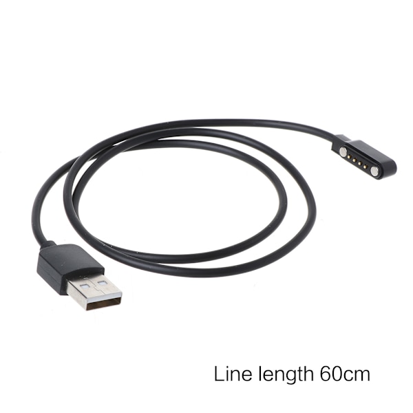 USB Laddningskabelhållare Laddningsdocka Fäste Vagga Universell för Smart Klocka Laddningskabel 4 Pin Magnetisk Laddning Black