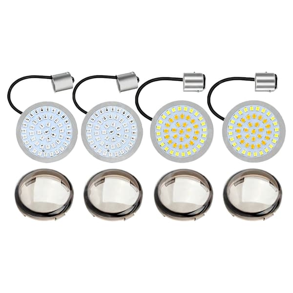 Stærkt plastik LED blinklys sæt inkluderer 4 linser og 2 farver høj synlighed enkel installation til cykel null - Set 1