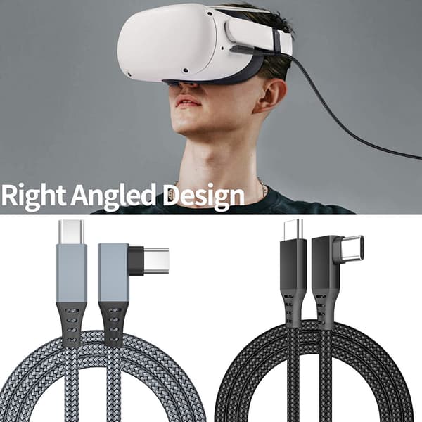 VR-linkkabel hurtigopladning til Oculus Quest 2 højhastighedsdatatransmissionslinje 5 Gbps data VR-headset USB C null - USB to Type-c black5M