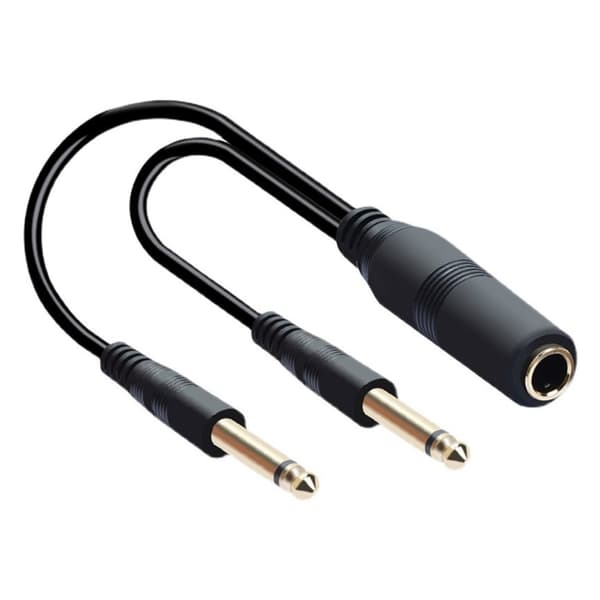 Premium Y-formad 6,35 mm TRS Splitterkabel Guldpläterade Kontakter 6,35 mm Kabel För Gitarrförstärkare Studioenheter null - Elbow head