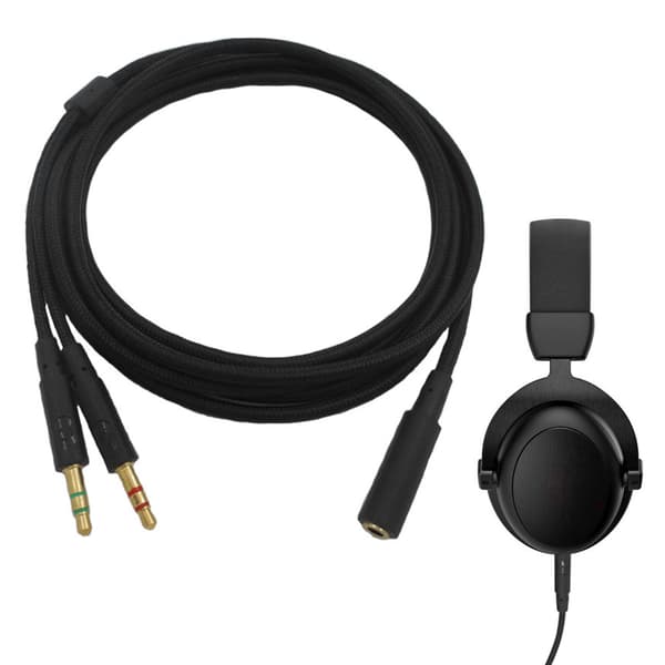 3,5 mm Universal 2-i-1 Spelheadset Audio - Förlängningskabel för Hörlurar