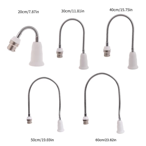 B22 - E27 -jatkoadapteri, 360 astetta säädettävä LED-lampun kanta 60cm