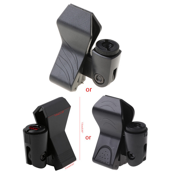 Flexibel Stötdämpande Universal för Fjärilsfjäder Mikrofon Mic Clip Hållare Svart