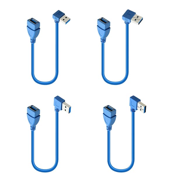 Hurtig USB 3.0 Vinklet Forlængerkabel Han til Hun Data til Elektronik null - Bend left