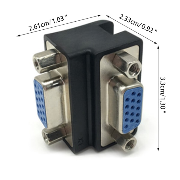 VGA Höger Vinkel 15 Hon till 15 Hon 90° Adapter för Projektorer LCD