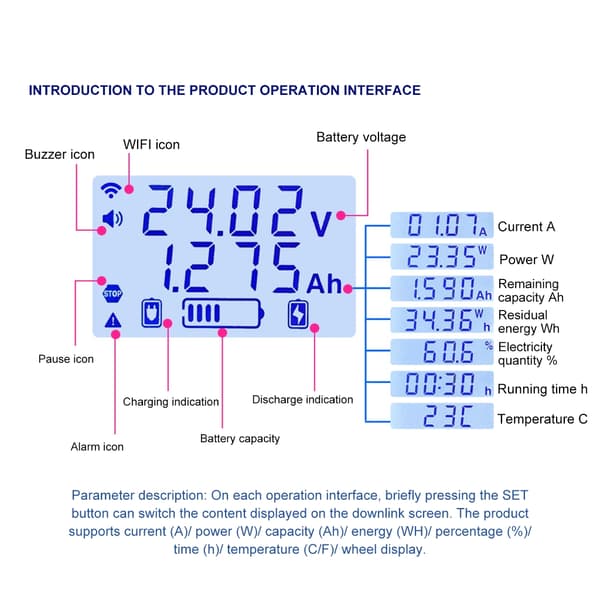 Batteribeskyttelsesmodul 10V-110V LCD-display Automatiske spændingsafbrydere