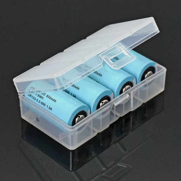 Batteriförvaringslåda Säker Förvaring för 2st/4st 16340 Batterier Förvaringsfodral null - 4 sections