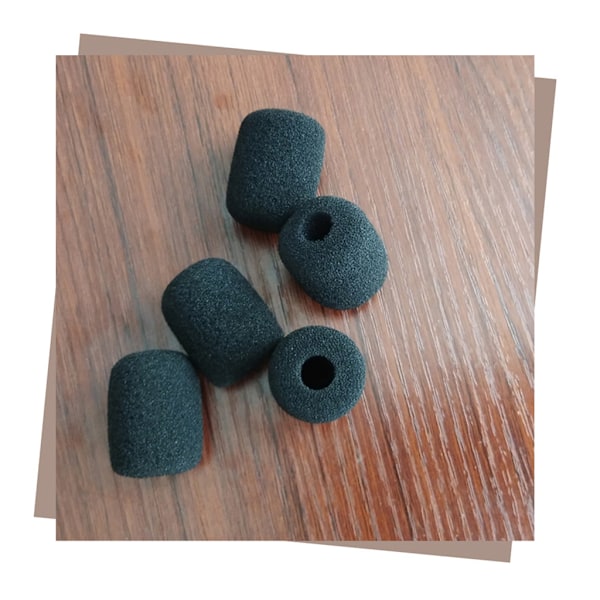 5 st svarta mikrofonheadset-skumgummi-vindskydd - mikrofonöverdrag