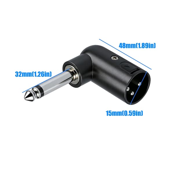 Ammattimainen 6,35 mm mono-XLR-urossovitin 1/4\"-XLR-sovittimet