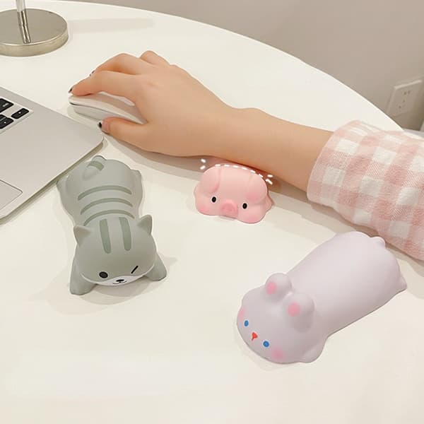 Musematte PU-materiale Håndleddspute Komfortabel og holdbar, reduserer håndleddstrykk null - Blush Shiba Inu