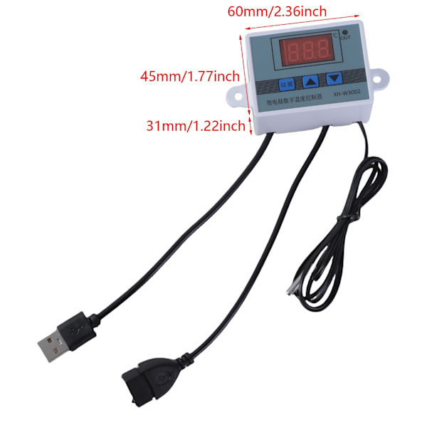 Universal USB Temperaturstyring Strømkabel USB 5V Digital Temp Controller til Ventilator og Blæsere Understøtter Op Til 50W