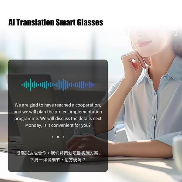 AI-oversætterbriller Bluetooth-kompatible briller til rejser og forretning