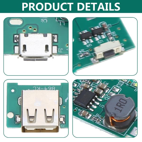 5V 2.1A Powerbank Oplader Modul PCB DIY Lithium Batteri Board Til