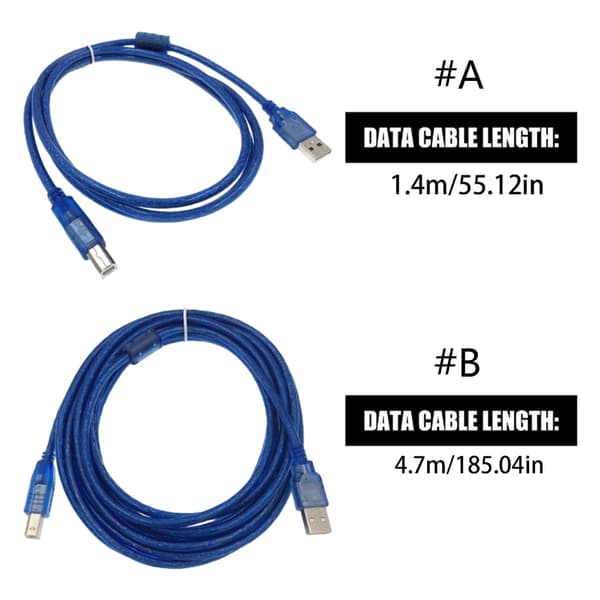 Effektivt USB-printerkabel til hurtig tilslutning Valgfri længde USB2.0 1.5m