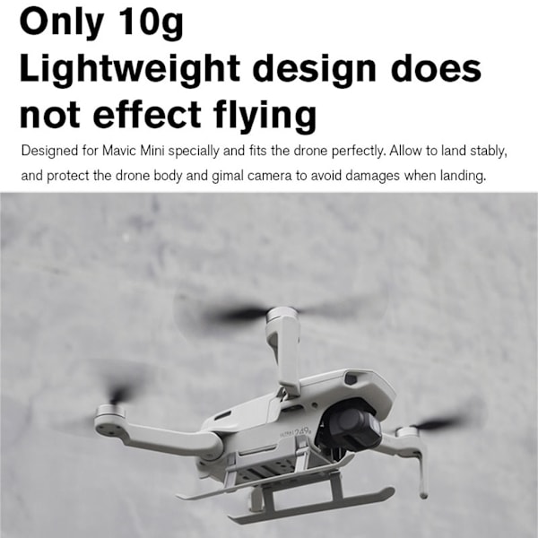 Landningsställförlängningar Stödskydd för Mavic Mini 2 Drönartillbehör Benhöjdsförlängare Stativfäste Hållare