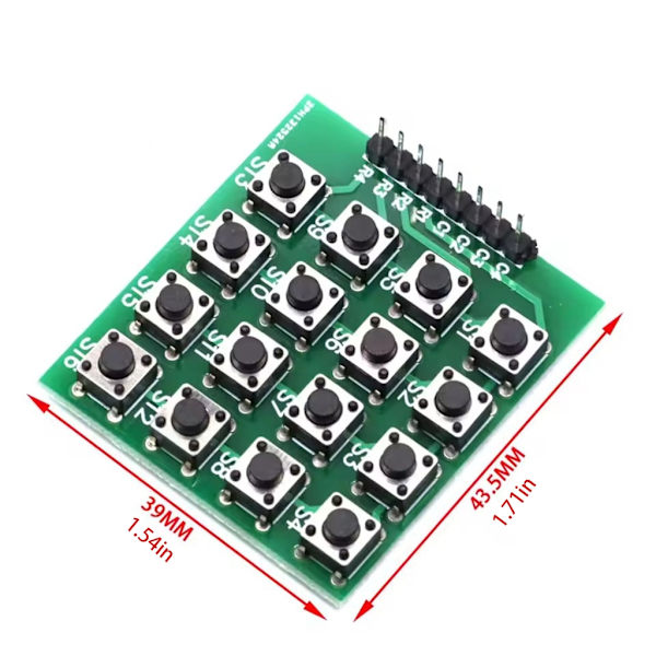 Høj Responsivitet 4x4 Matrix Tastaturmodul 16 Knapper Til Microcontroller Prototyping Projekter til STEM Undervisere 5pc