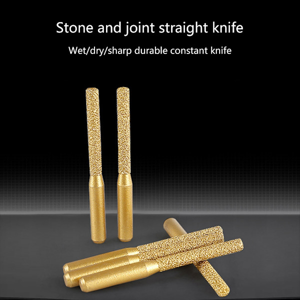 Lödd Diamantfräs Golden Rak Skaft Marmor Sten Granit Gravyr Maskin Kanter Slip Maskin Carving