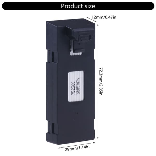 3600mAh Droner Batteri Kraftfuldt Til E88 E88PRO Modeller Sikrer Konsistent Strøm Black A