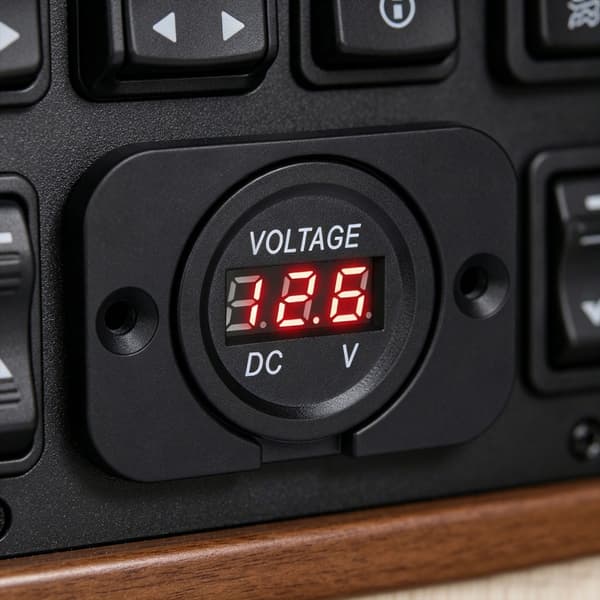 Universell 12V 24V LED Digital Spenningspanel Digital Voltmeter For Bil Og Bobiler Red