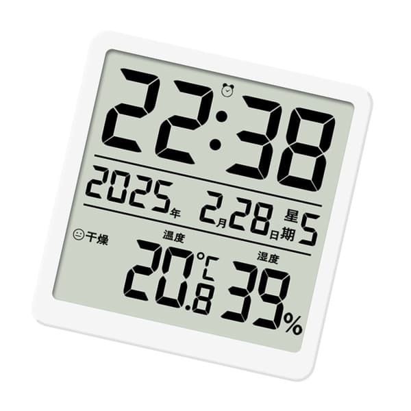 LCD Digital Klocka med Tid Datum Temperatur Luftfuktighetsdisplay för Moderna Hem