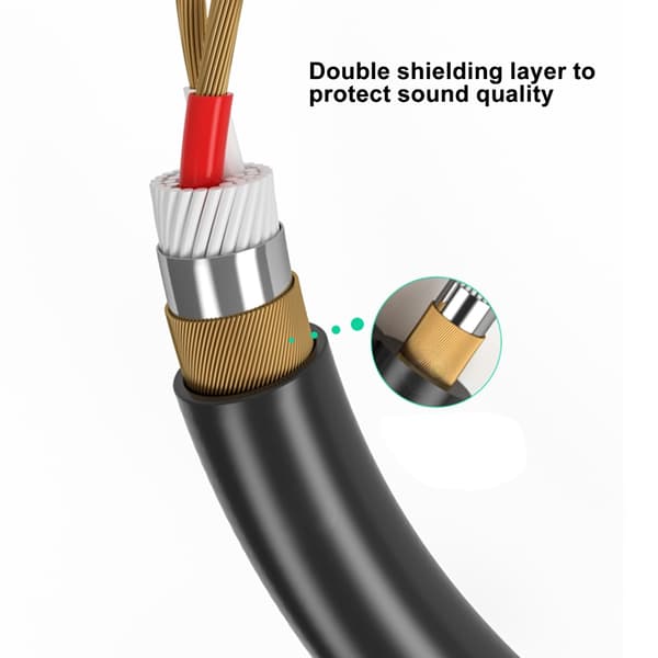 Dobbelt han til 3,5 mm adapterkabel 3,5 mm til han stereo ledning til tilslutning Silver elbow 1m