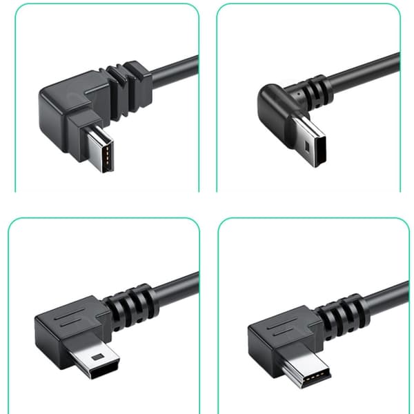 USB-A til Mini USB-kabel for lading og dataoverføringskabel for kameraer, Mini USB-enheter USB-forlengerkabel 25cm - Right