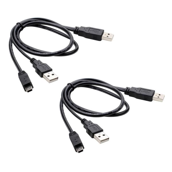 Dobbelt USB A til Mini 5Pin Y-kabel, samtidig dataoverførsel og strømforsyning 1pc