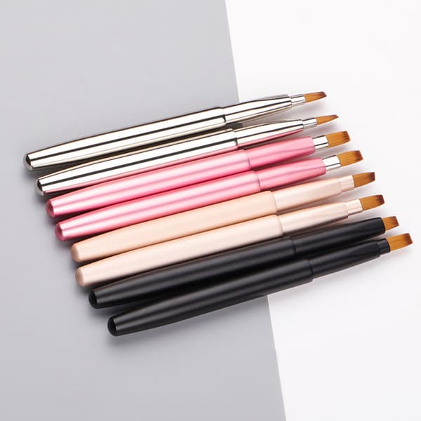 Læbebørste Læbestift Gloss Børste Applikator Læbeblyant Makeupbørste til Kvinder Piger Yellow