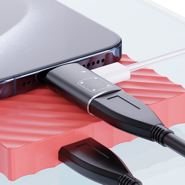 USB C & USB till USB A Adapter med 15W Laddningsport USB A Typ C Hona till USB C Hane OTG Adapter Dataöverföringsadapter Silver