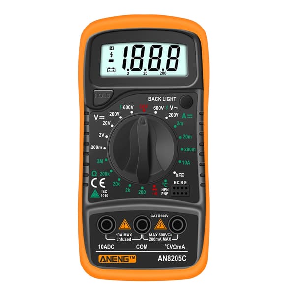 ANENG-AC/DC Amperemeter Volt Ohm Tester Meter Diode-Audion Multimeter med Termoelement Elektrisk Tester Meter 1999 Teller Blue