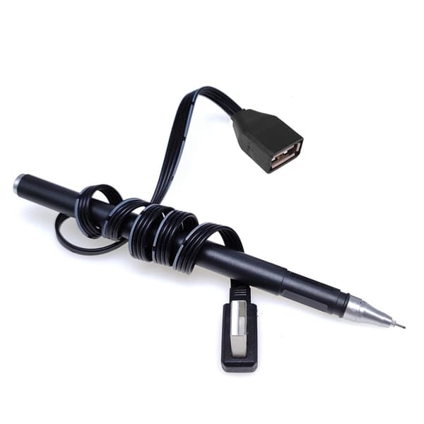 Fladt datakabel USB 2.0 forlængerkabel 90 graders/lige hoved han til hun 5cm bend up